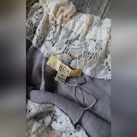 Kori Gray Romper with Ivory Lace - Picture 5 of 6